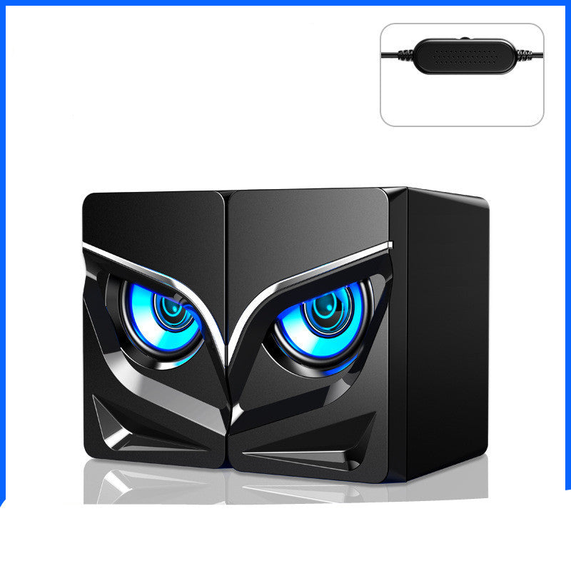 Compact Desktop Sound Bar Speakers – Hi-Fi Stereo Bluetooth & Wired USB 3W Speakers with LED Eagle Eye Design