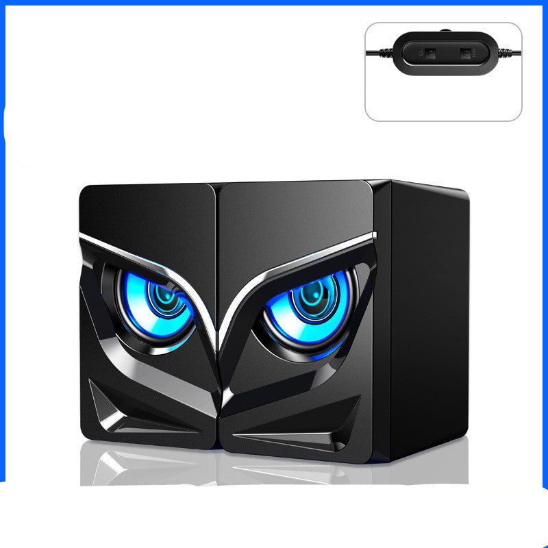 Compact Desktop Sound Bar Speakers – Hi-Fi Stereo Bluetooth & Wired USB 3W Speakers with LED Eagle Eye Design