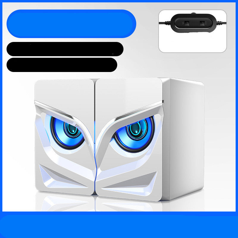 Compact Desktop Sound Bar Speakers – Hi-Fi Stereo Bluetooth & Wired USB 3W Speakers with LED Eagle Eye Design