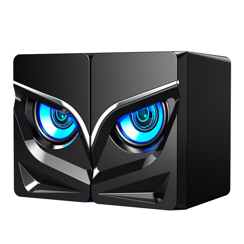 Compact Desktop Sound Bar Speakers – Hi-Fi Stereo Bluetooth & Wired USB 3W Speakers with LED Eagle Eye Design