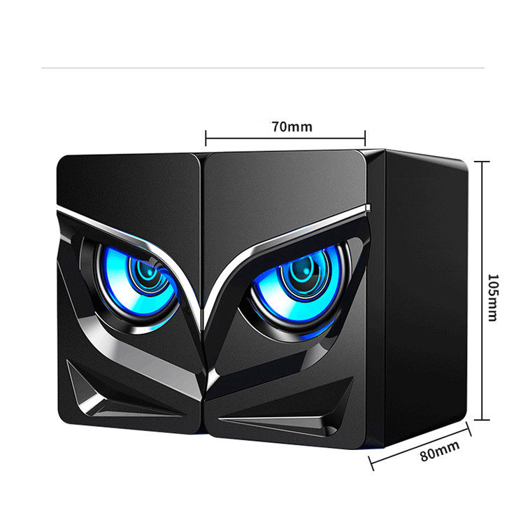 Compact Desktop Sound Bar Speakers – Hi-Fi Stereo Bluetooth & Wired USB 3W Speakers with LED Eagle Eye Design