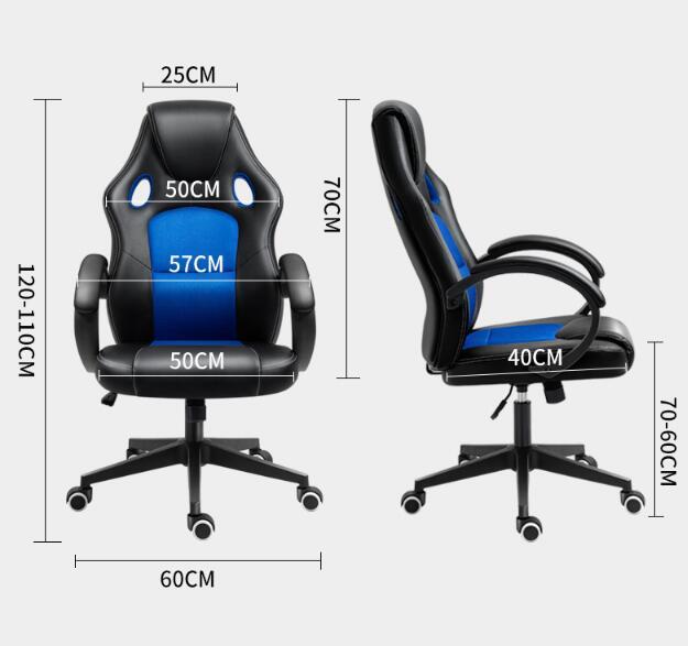 Ergonomic Swivel Lift Chair – Leather Office & Gaming Chair with Fixed Armrests, Adjustable Height, and Rolling Wheels