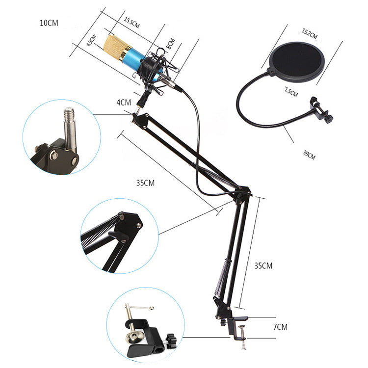 šļø BM800 Studio Condenser Microphone Kit with USB Sound Card for Streaming & Podcasting