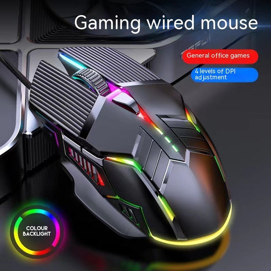 Wired 6D Gaming Mouse with LED Lights – Silent & Clicky Versions, USB Optical for Desktop PC