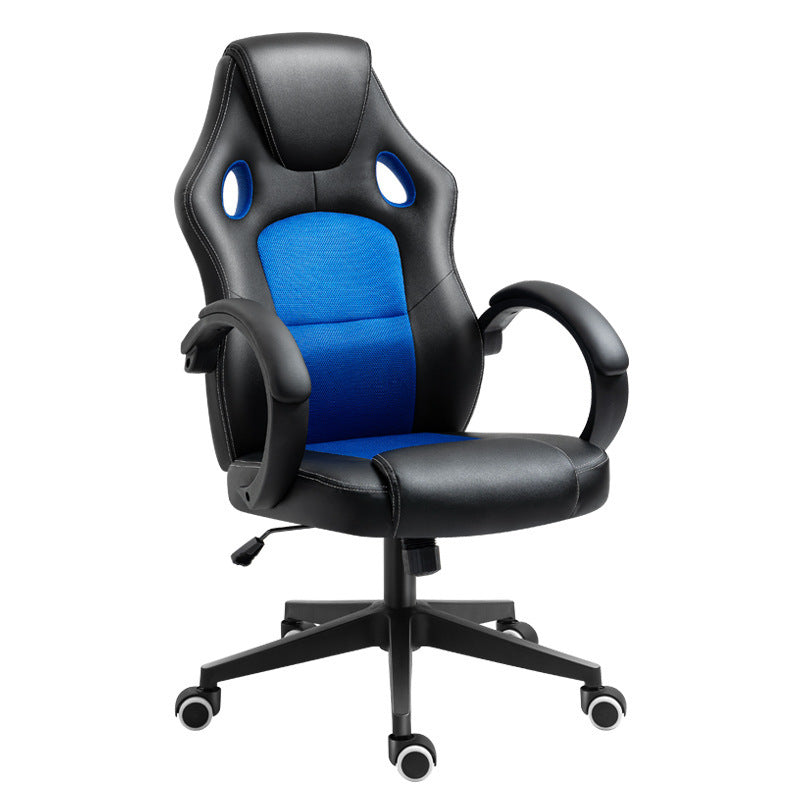 Ergonomic Swivel Lift Chair – Leather Office & Gaming Chair with Fixed Armrests, Adjustable Height, and Rolling Wheels