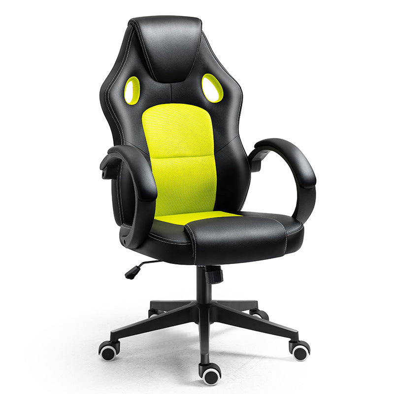 Ergonomic Swivel Lift Chair – Leather Office & Gaming Chair with Fixed Armrests, Adjustable Height, and Rolling Wheels