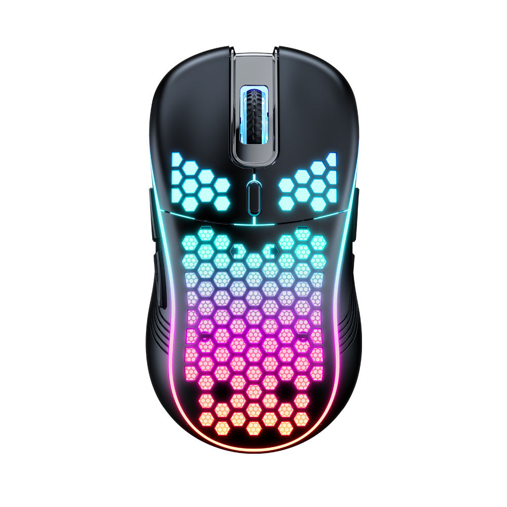 SA-1 RGB Wireless Gaming Mouse – Dual Mode Bluetooth & 2.4GHz, Lightweight Honeycomb Shell, Rechargeable