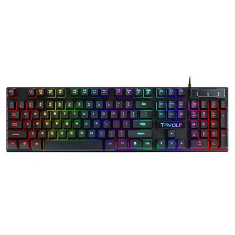 🌈 Backlit Floating Key Gaming Keyboard – USB Wired for PC & Console