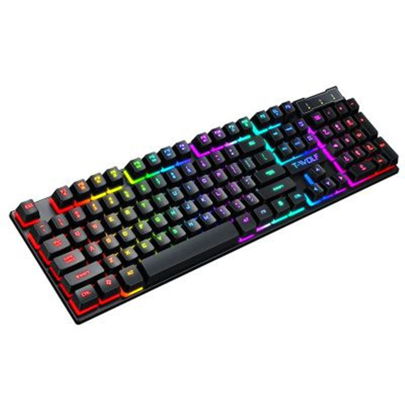 🌈 Backlit Floating Key Gaming Keyboard – USB Wired for PC & Console